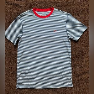 Southern Tide Men’s 100% Polyester Blue and White Striped Shirt, Medium NWOT